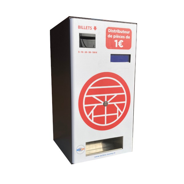 Distributeur de monnaie acceptation pièces et billets. Distributeur compact